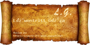 Löwentritt Géza névjegykártya